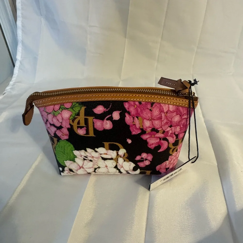 Dooney & Bourke Black Floral Cosmetic Pouch